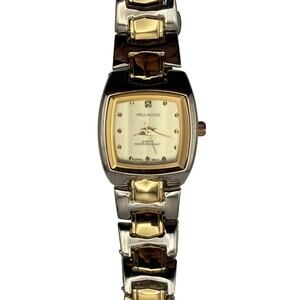 Stylish Vellaccio Women's Quartz Watch 23mm Gold and Silver Tones - New Battery